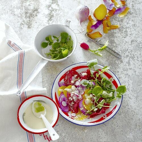 Salade de betteraves, radis et bresaola 