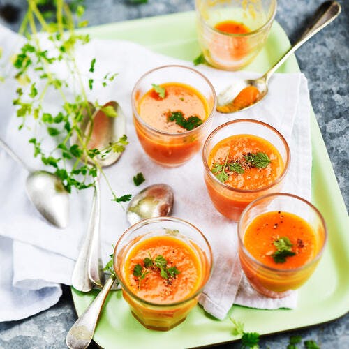Petit gaspacho fraîcheur de poivron et tomate 