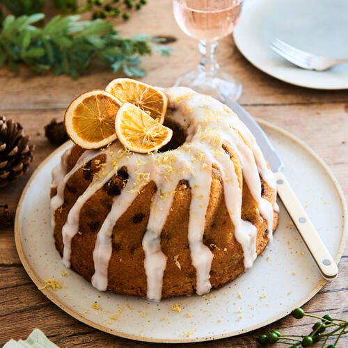 Cake « façon kouglof » aux citrons et raisins 