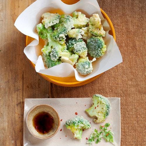 Brocolis en tempura 