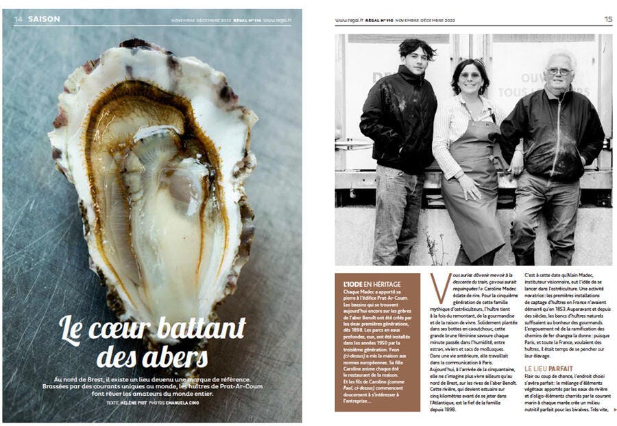 Article sur les huîtres de Prat-Ar-Coum (n°110) 