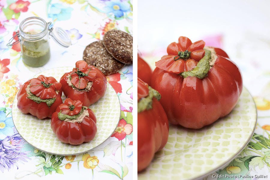 tomate farcie crue végétarienne 