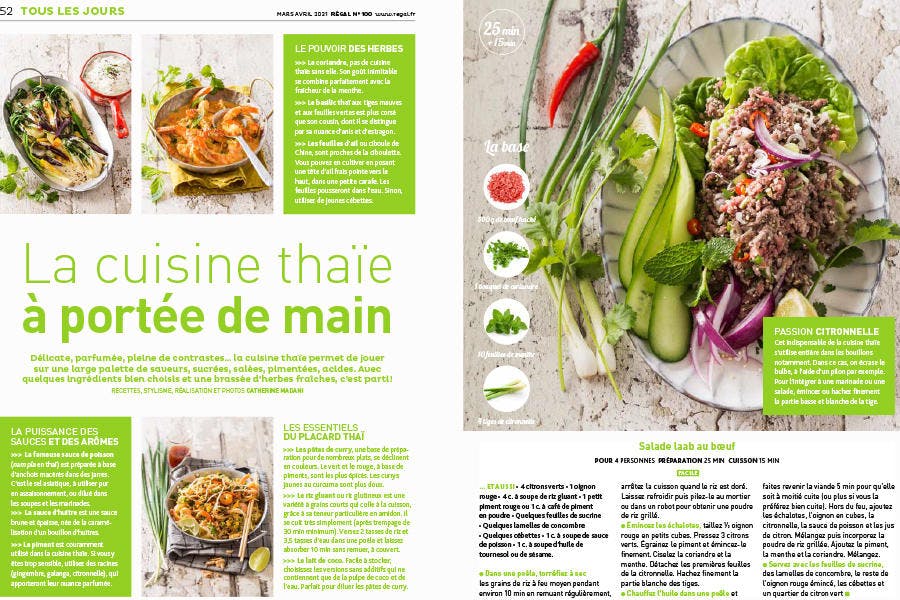 Magazine Régal n° 100 / Cuisine thaïe s'invite à la maison 