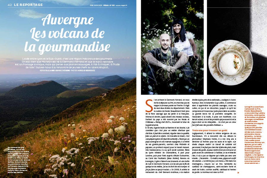 Régal n° 101 pages extraites du magazine - dossier Auvergne 