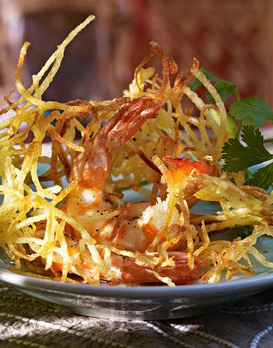 Râpée d’amandines aux crevettes façon thaïe