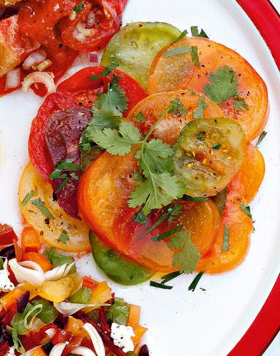 Salade de tomates au cumin et à la coriandre