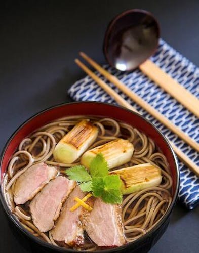 Recette japonaise de soupe soba au canard
