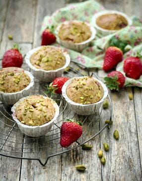 Muffins fraises-pistaches