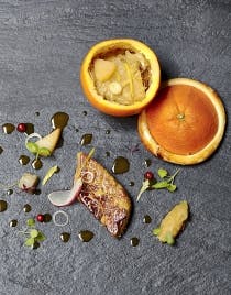 Oranges lutées au foie gras