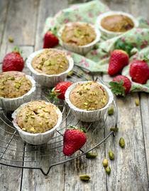 Muffins fraises-pistaches
