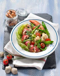 Salade de homard aux petits légumes