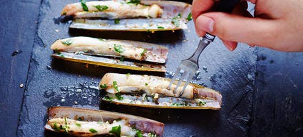 Recette de couteaux : fruits de mer à la plancha