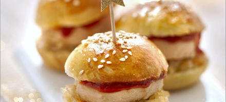 Mini burger au foie gras : recette festive 