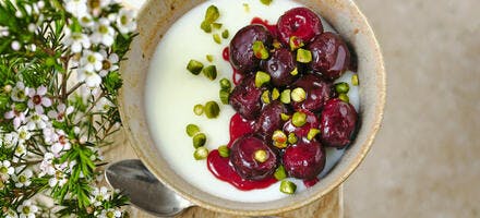 Mouhalabieh : recette avec des cerises 