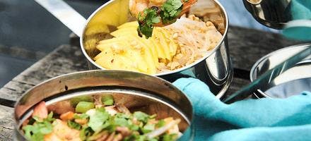 Salade porc-crevettes sauce thaï