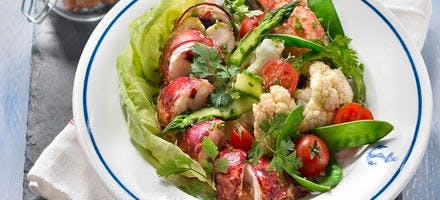 Salade de homard aux petits légumes 