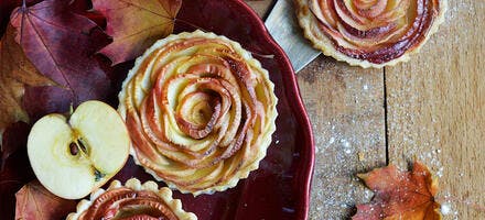 Tartelettes aux pommes façon bouton de rose 