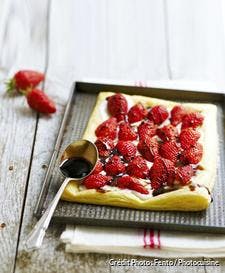 Tarte fine aux fraises et caramel de balsamique