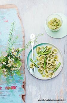 Pâtes au pesto d'asperges vertes et amandes