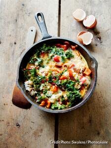 Tortilla au riz et aux légumes