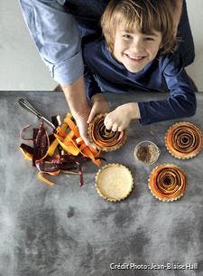 Tartelettes spirales aux carottes