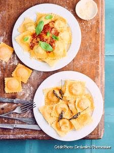 Raviolis ricotta-épinards et ricotta-potiron