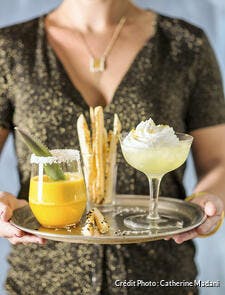Cocktail ananas-rhum et martini citron meringué