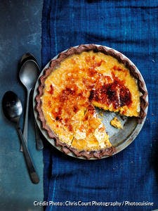 Tarte à la citrouille, au bourbon et sirop d’érable façon crème brûlée