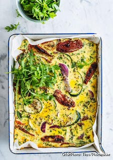 Tarte aux tomates séchées et aux courgettes