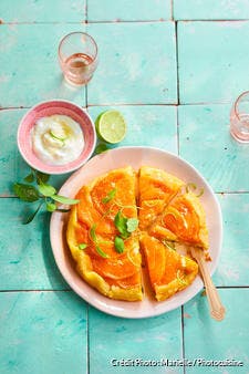 Tarte tatin abricot, melon et citron vert