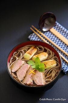 Recette japonaise de soupe soba au canard