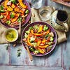 Salade d'automne au potimarron rôti, kasha et figues